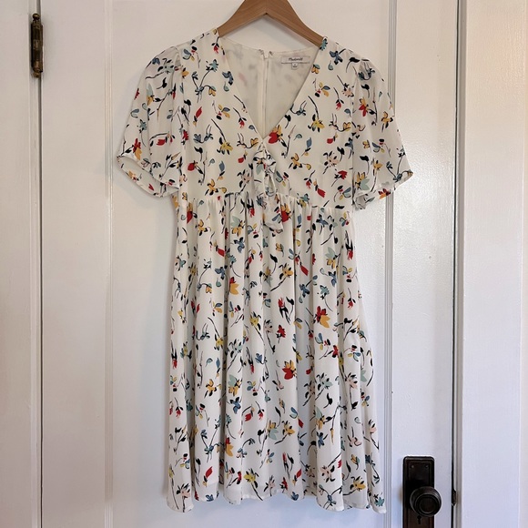 Madewell Tie-Front Mini Dress in Drifting Flowers - Picture 5 of 8